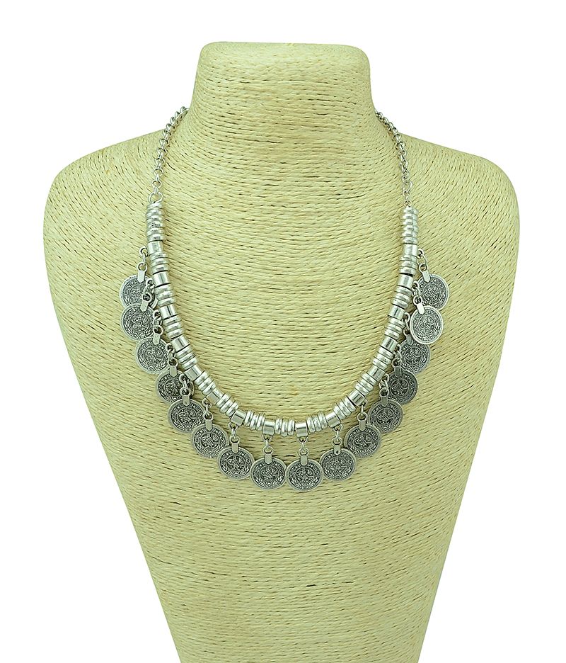 Collier ras du cou ethnique bohème vintage en métal pour femme, style bohème, style gitane, style afghan, turc, maxi festival_voghion.com