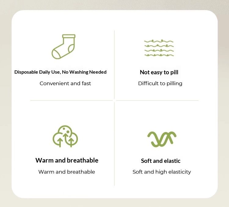 Surge Surge Disposable Socks Unisex Thickened Daily Use Travel Autumn Winter Mid-Calf Fleece Lined Sterilized No-Wash_voghion.com