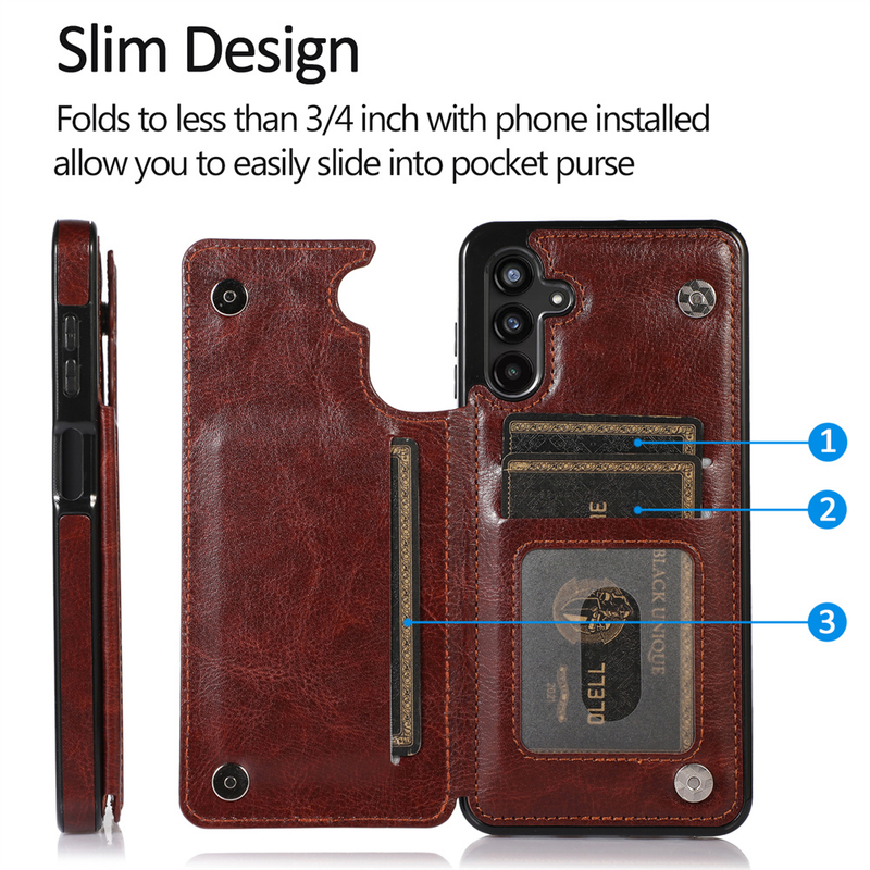 Custodia in pelle per Samsung Galaxy S22 S21 S20 FE Ultra S10E S9 S8 S7 Bordo Nota 8 9 10 20 Plus Lite A81 A91 Portafoglio carta Pho_voghion.com
