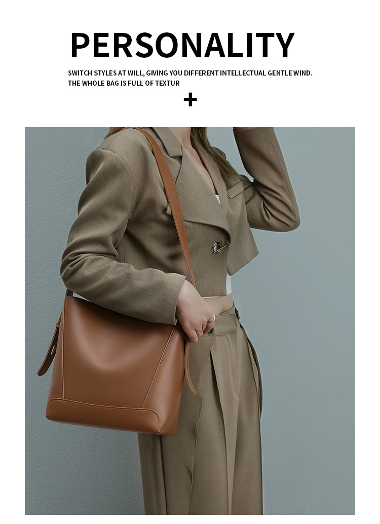 Borsa a secchiello da donna, borsa da donna, borsa a secchiello di grande capacità, borsa da donna, borsa a tracolla singola, borsa diagonale retrò_voghion.com