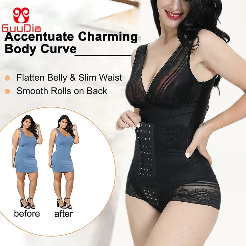 Talje Mave Shaper GUUDIA Kvinder Talje Trainer Bodysuit Mave Control Full Body Shaper Slim Cincher Seamless Shapewear_voghion.com
