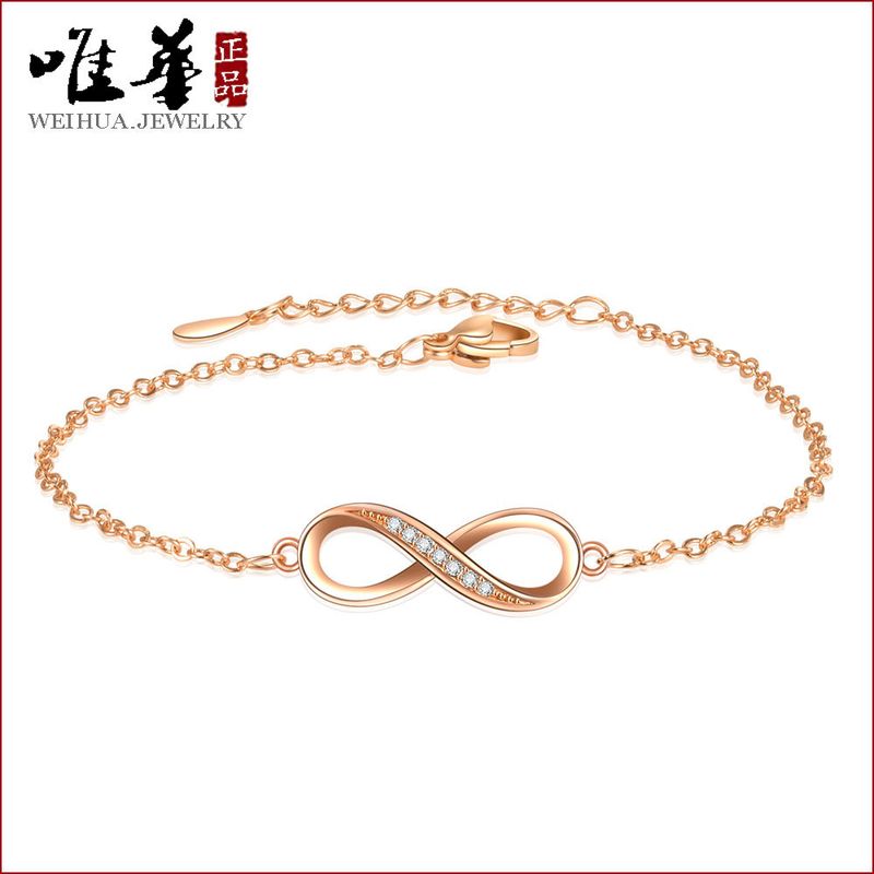 Koreanischen Stil Trendy Fashion Einfache Unendliche Figur-8 Für Frauen Kreative Intarsien Zirkon Armband Schmuck Licht Luxus_voghion.com