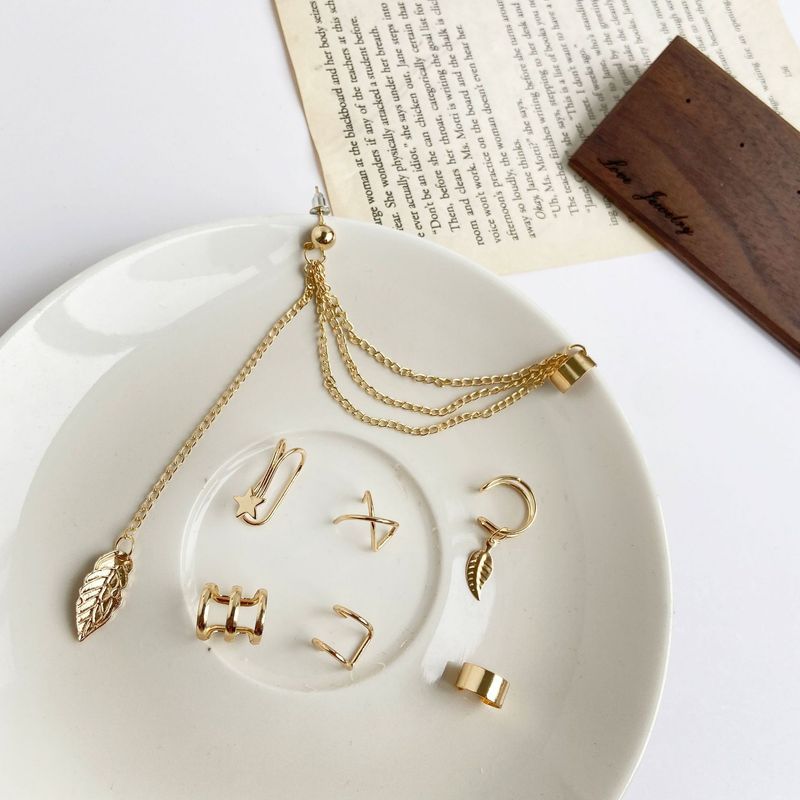European and American cross border personality creative simple temperament fashion earrings bow ear hook no ear piercing ear clip set_voghion.com