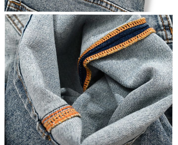 Men's Classic Vintage Washed Denim Shorts, Mid-Length Straight Fit, Comfortable Stretch, Summer Casual Shorts For Men_voghion.com