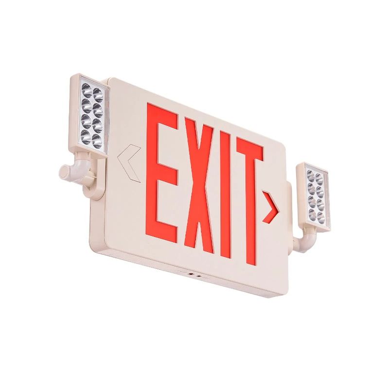 With Lighting With Letter Commerc Two Exit Lights Backup Red Sign Emergency Emergency Fire Combo Battery S Exit Exit LED Light_voghion.com