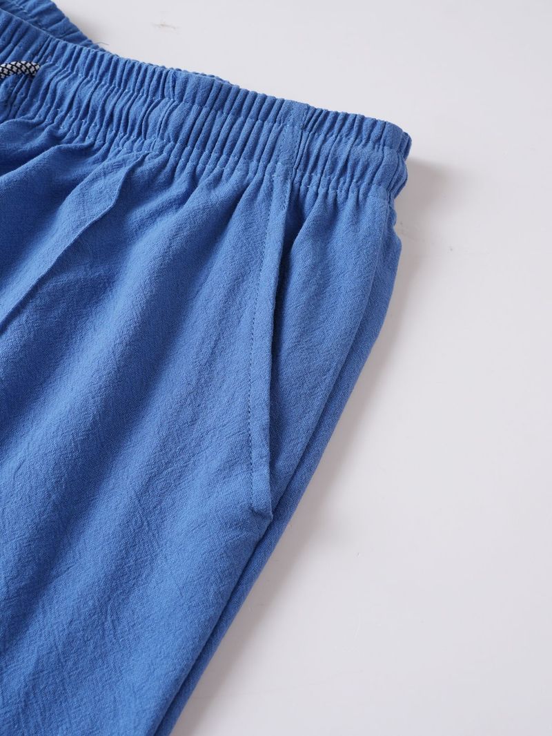 Men's Linen-Cotton Drawstring Shorts – Breathable Summer Casual & Beach Pants (S-XXXL, Relaxed Fit, Quick-Dry, Machine Washable)_voghion.com