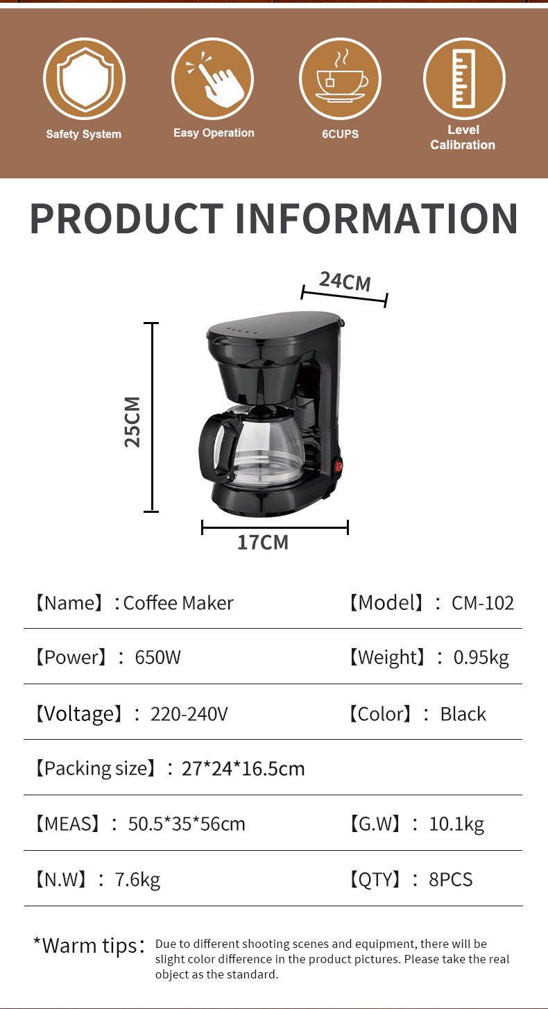 US standard coffee machine automatic 110v drip coffee machine American milk tea machine coffee pot_voghion.com