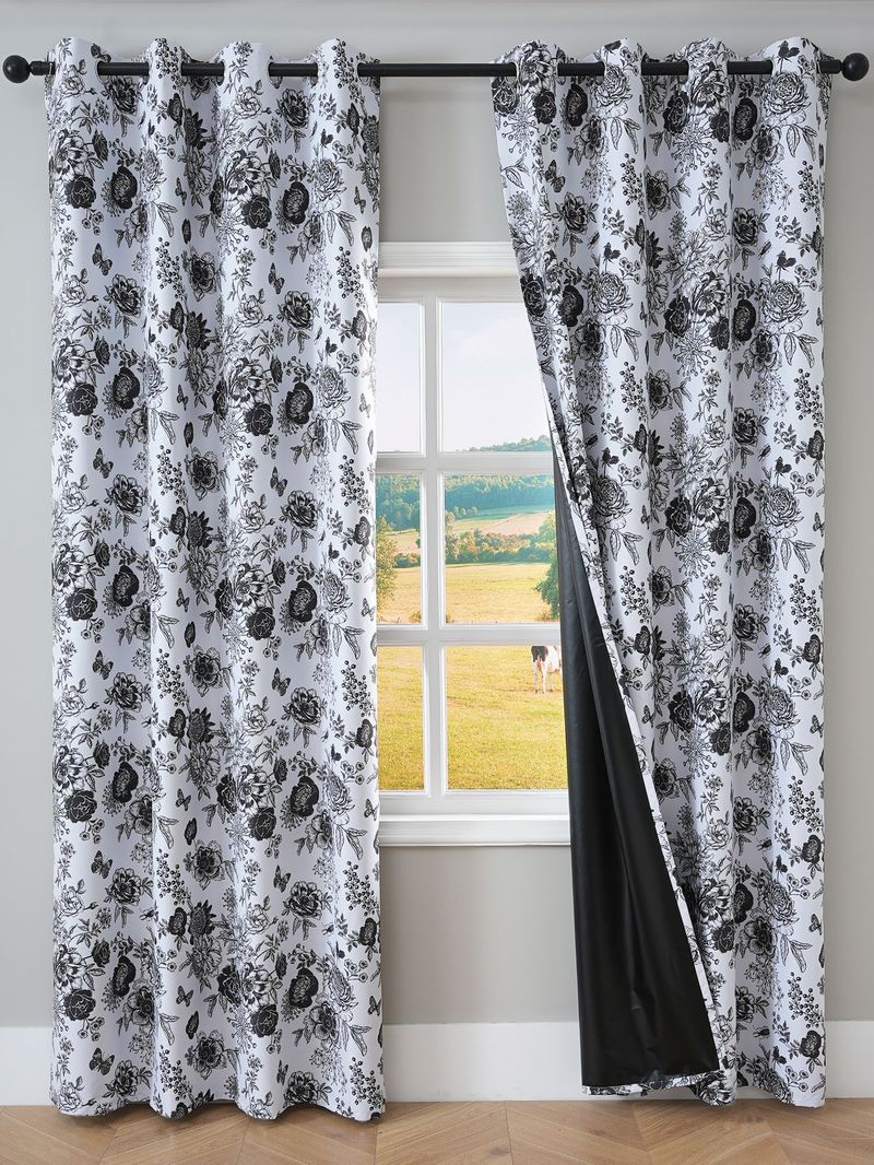 Nordic Minimalist Blackout Curtains – Stylish Printed Polyester Drapes (90-100% Light Blocking, Thermal Insulation, Eyelet Design)_voghion.com