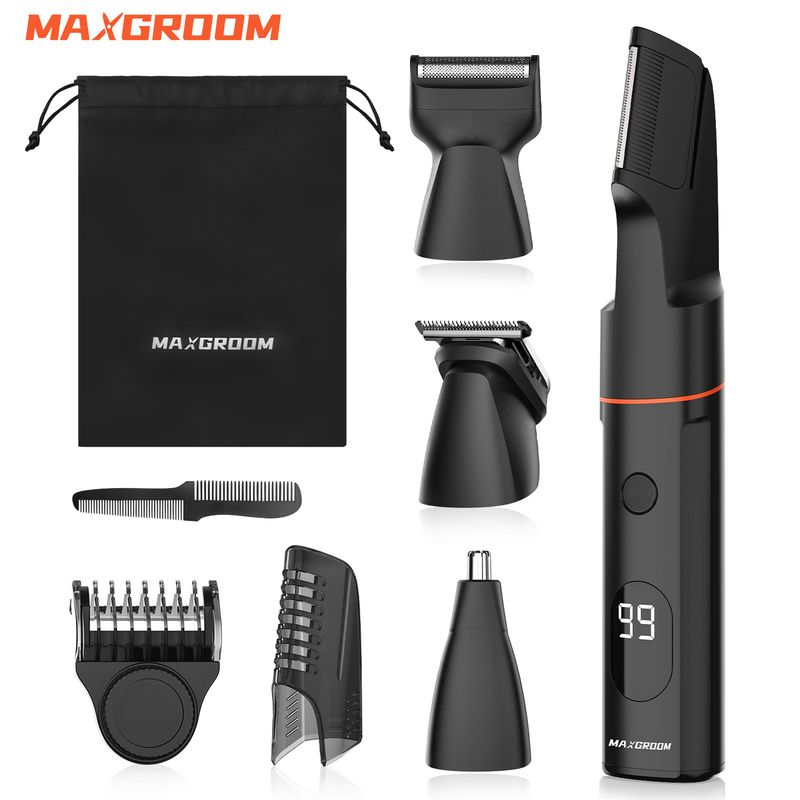 MAXGROOM 4 in 1 Body Kit miesten häpyhiusten nenäpartaleikkuri sähköinen IPX6 vedenpitävä nivusparranajokone miehille_voghion.com