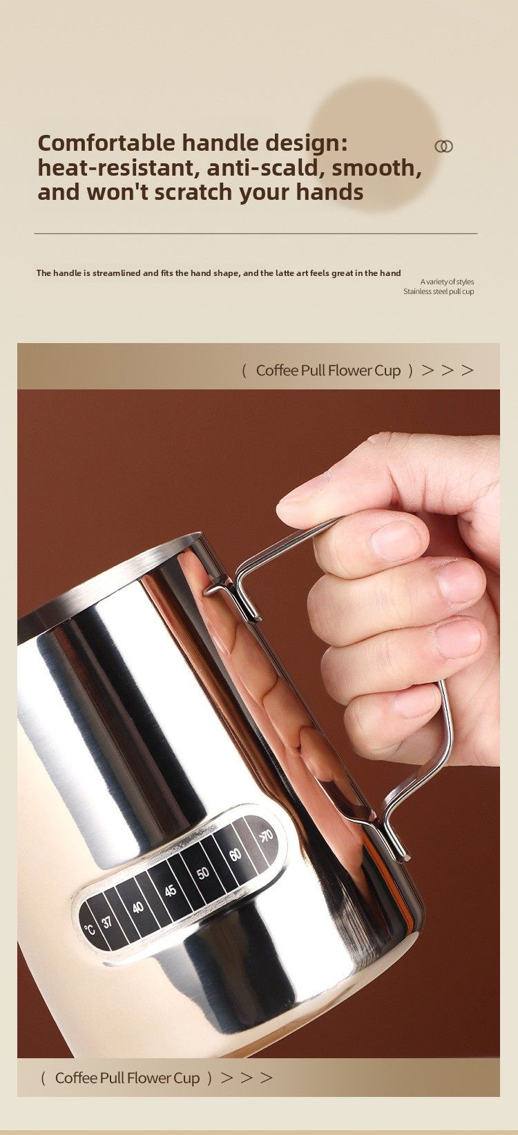 Edelstahl Spitz Auslauf Temperatur-Sensible Kaffee Krug Temperatur Display Latte Art Milch Aufschäumen Tasse_voghion.com