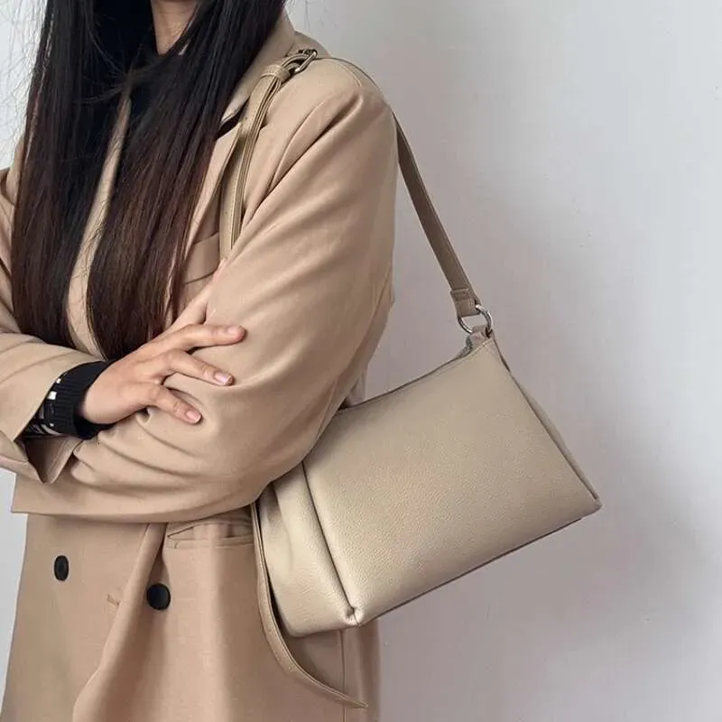 2025 Frauen Achselhöhle Neue PU Leder Fashion Solid Zipper WEICHE Schulter Geldbörsen Und Handtaschen Designer Tote Handtasche Tasche_voghion.com