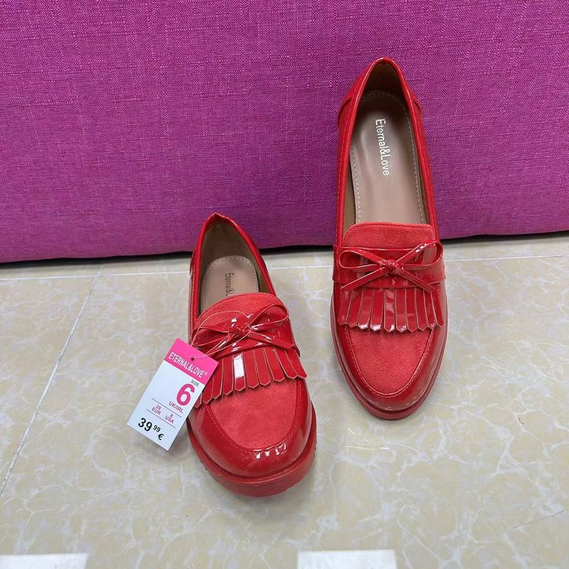 Außenhandel original einzigen quaste bogen frauen schuhe runde kappe flache ferse bequemen frauen loafers_voghion.com