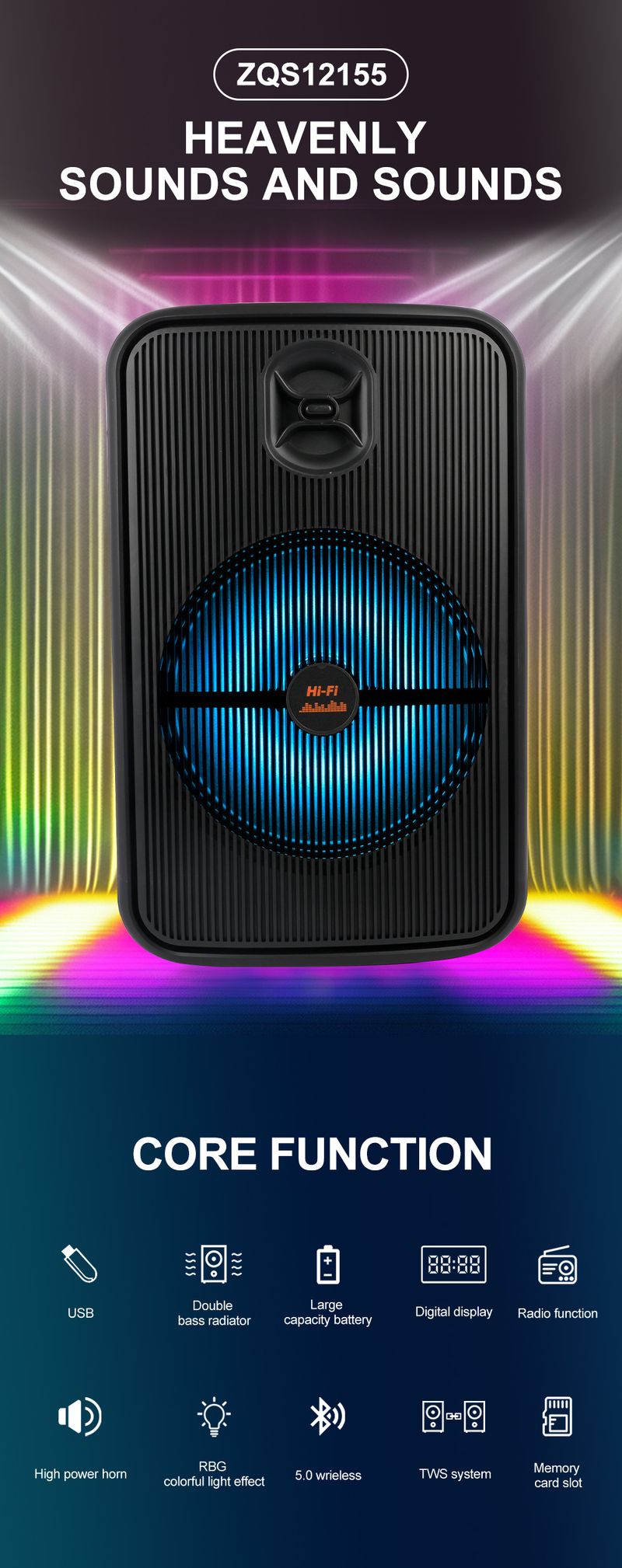 ZQS12155 Tragbarer Bluetooth-Audio-Radiolautsprecher für den Außenbereich mit hoher Leistung_voghion.com