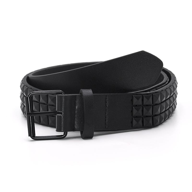 HOT High Quality Rivet Belt Men&Women's Studded Fashion Versatile Belts Punk Rock With Pin Buckle Drop Decoration Black Hot_voghion.com