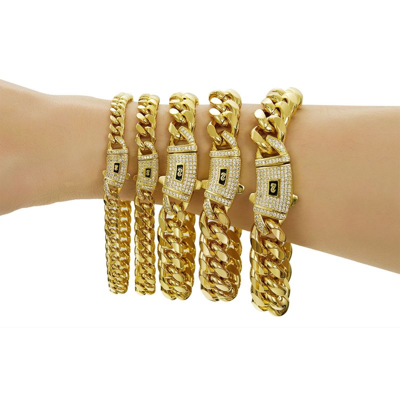 Men's Jewelry Electroplating 14K Gold Stainless Steel Titanium Steel Encrypted Cuban Chain Men's Necklace 6 14mm Wide Popular Fashion Jewelry_voghion.com