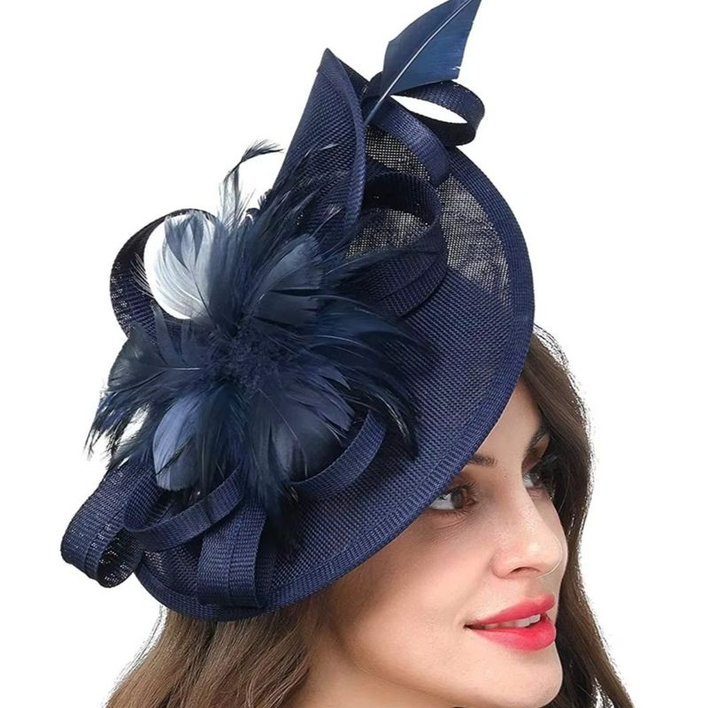 【Klar】 Kentucky Tea Party Derby Fascinator Feder Kopfschmuck Stirnband Haarspange_voghion.com
