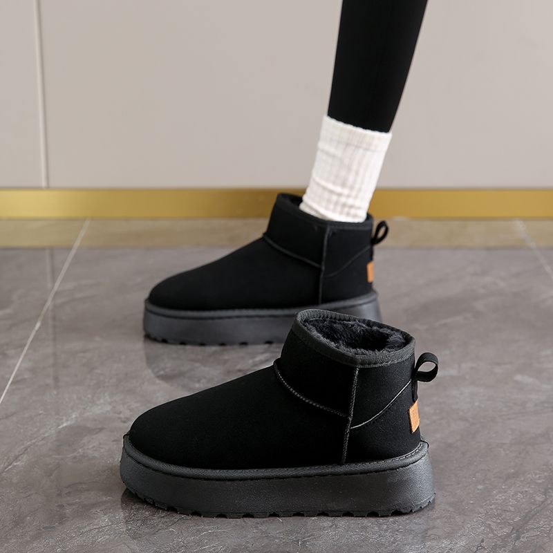 Snow Boots Women 2024 Winter New Women's Shoes Short Tube Warm Cotton Shoes Plus Velvet Thick Shoes Women's Boots_voghion.com
