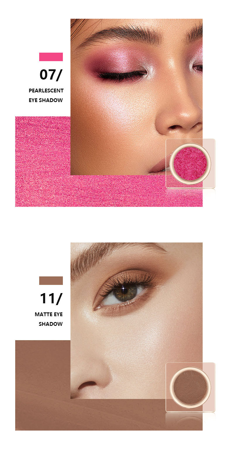 Monochrome high-gloss eyeshadow foreign trade matte pearl glitter beauty makeup 12 colors eyeshadow_voghion.com
