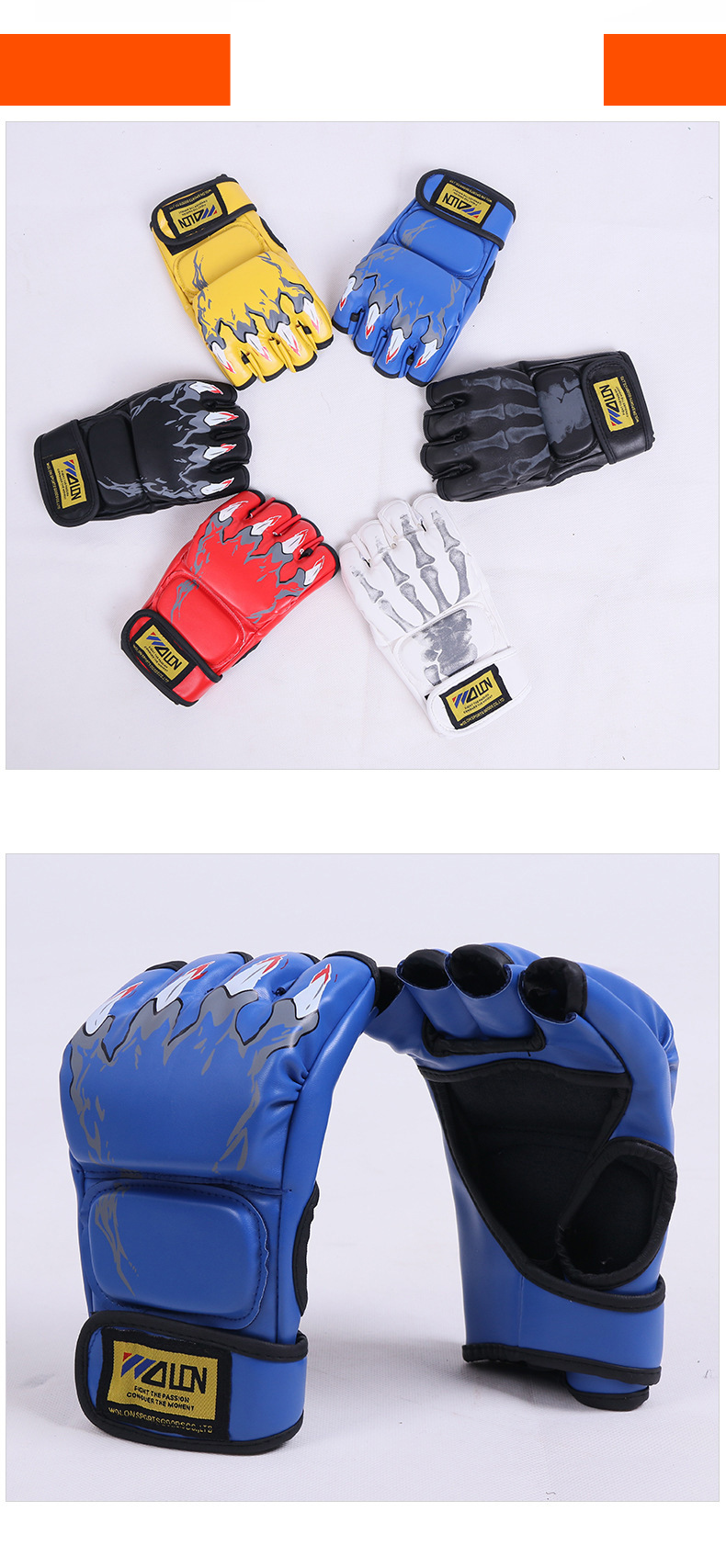 Unisex Sanda boxning fighting träningshandskar faktisk strid tävling MMA handskar förstorade tjocka slitstarka fitnesshandskar läcker fingrar_voghion.com