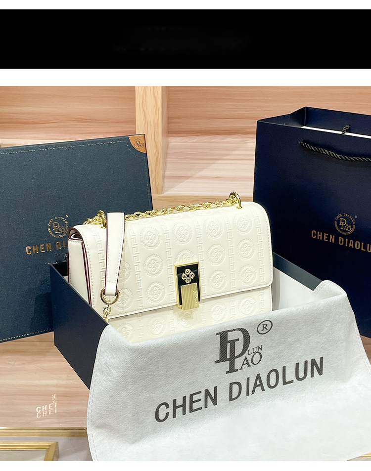 Borsa quadrata senior da donna di nuova moda, senso della borsa a tracolla con catena a tracolla temperamento a spalla singola di lusso leggero_voghion.com