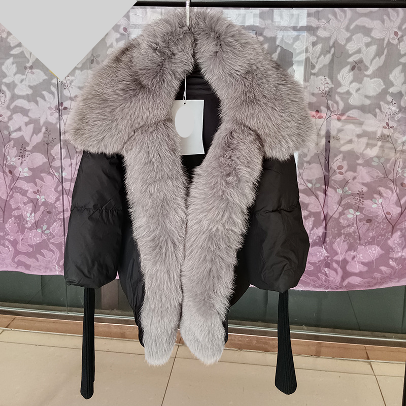 Abbigliamento da donna Giacca calda invernale da donna in vera pelliccia di procione con collo in vera pelliccia_voghion.com