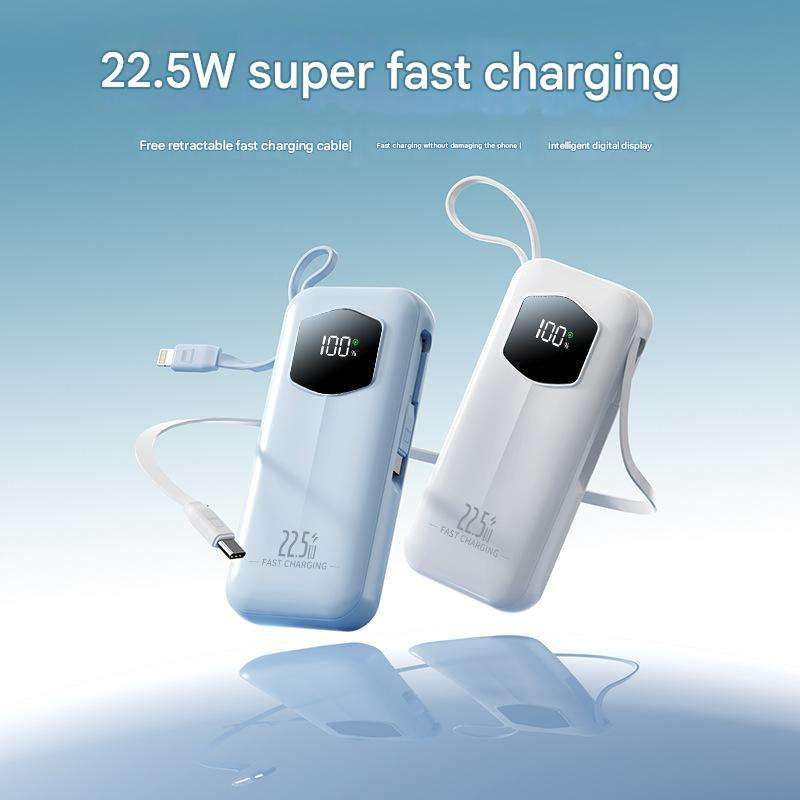 Prilagojena mobilna napajalna banka z veliko kapaciteto 20000 mAh in vgrajeno napajalno postajo, LCD digitalni zaslon, PD20W dvosmerno hitro polnjenje_voghion.com