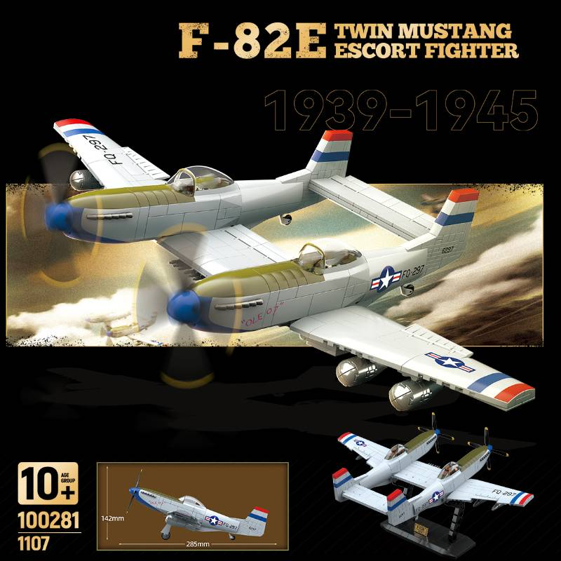 Andre verdenskrig Militær Klassisk Modell F-82 Twin Mustang Samling Ornament Byggeklosser Murstein Leker_voghion.com