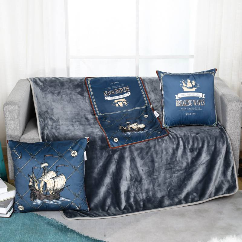 Fleece deken en kussen - 3-in-1 omvormbare reisdeken voor auto/kantoor/bank (ultrazachte Sherpa dubbelzijdige warmte, machinewasbaar en kreukvrij)_voghion.com