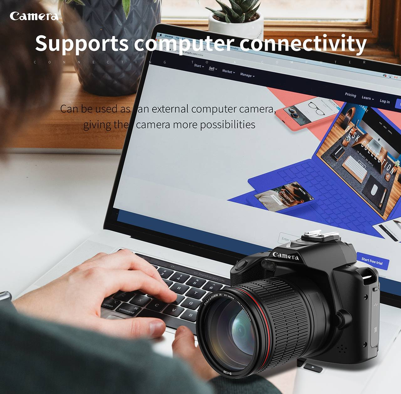 Nueva cámara de vídeo digital D5 HD WiFi DSLR 4K con doble cámara de 64,0 millones de píxeles y visión nocturna._voghion.com