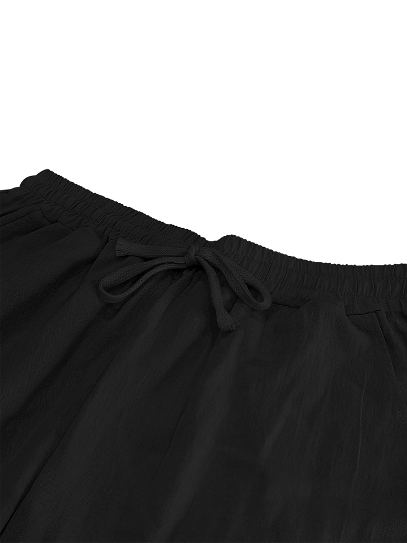 Pantaloni in lino premium da uomo – Pantaloni traspiranti dalla vestibilità comoda con coulisse in vita, leggeri ed eleganti per l'estate_voghion.com