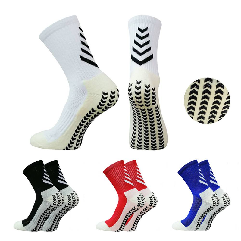 Men's Soccer Socks - Mid-Calf With Non-Slip Towel Sole & Glue Grip (Thick, Durable Training Socks, Breathable Cotton Blend)_voghion.com