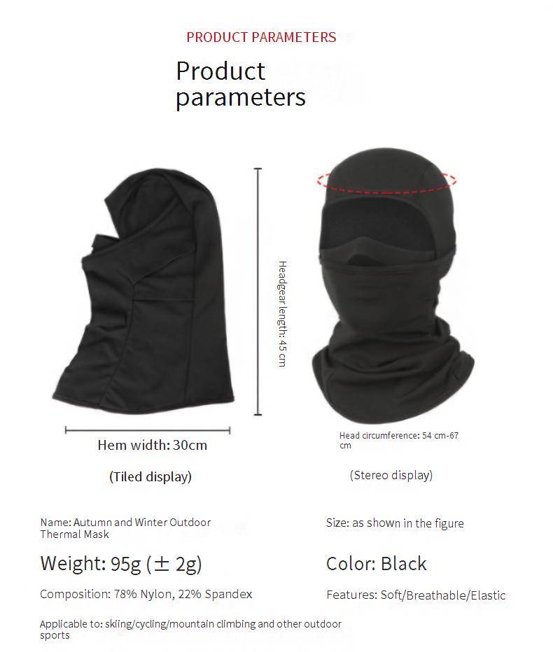 Passamontagna da sci ad asciugatura rapida Ruidong per uomo e donna - Maschera termica antivento per sport all'aria aperta, ciclismo e snowboard_voghion.com