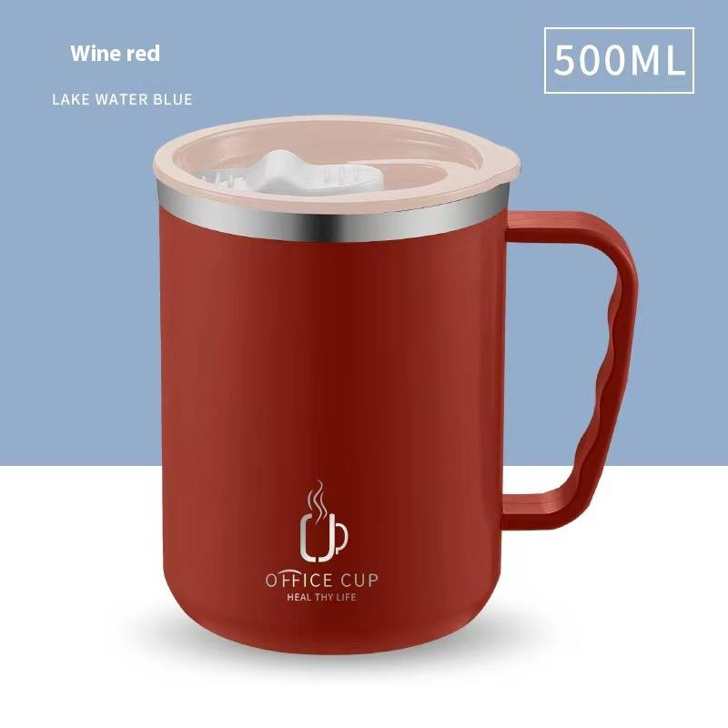 Geïsoleerde koffiemok van roestvrij staal 304 met maatstreepjes - dubbelwandige vacuüm reisbeker, lekvrij deksel, warmte- en koudebehoud_voghion.com