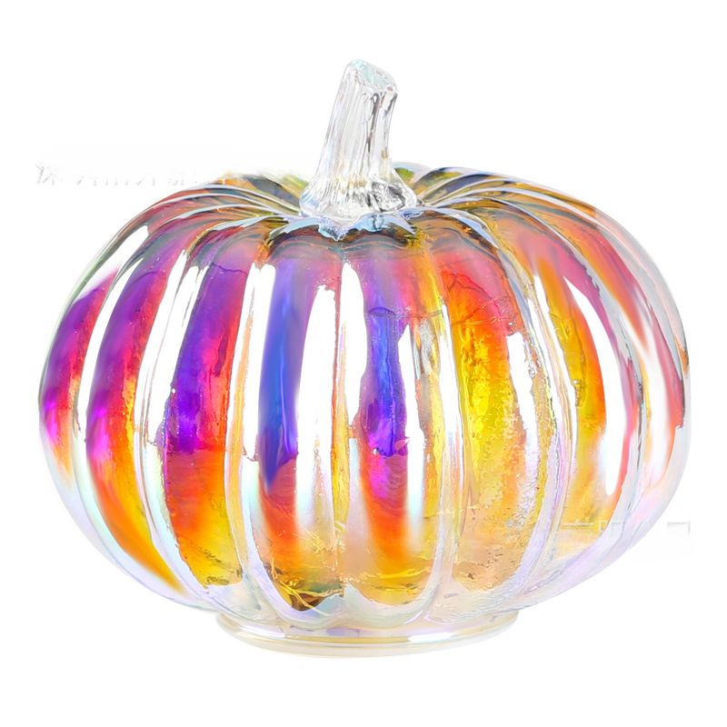 Halloween Fantasy Glass Pumpkin Lantern Decorations LED Pumpkin Lantern_voghion.com