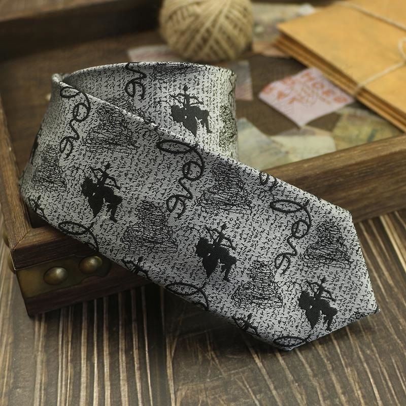 Cravatta da uomo in seta di gelso alla moda, stile coreano, per studenti, versione stretta, casual, versatile, 6 cm, con personalità di Cupido_voghion.com