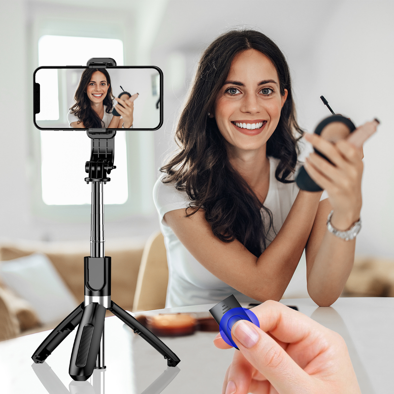 Handheld-Stativ-Selfie-Stick mit abnehmbarer kabelloser Fernbedienung und Mini-Stativ_voghion.com