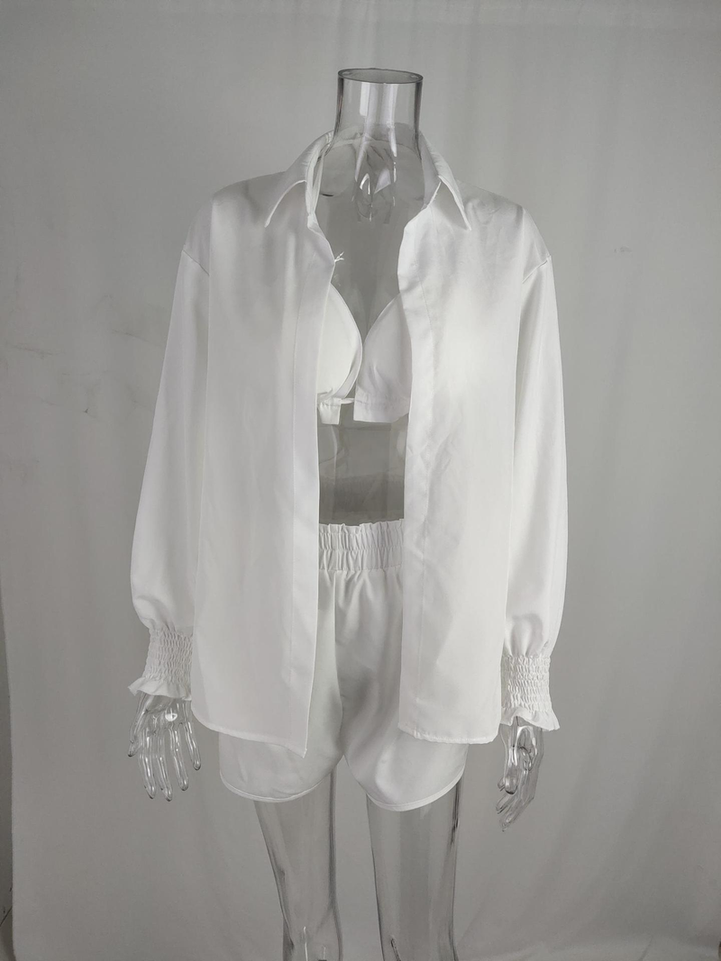 Women's Clothing Sexy Three Piece Suit Autumn Beach Fashion Shorts Suit_voghion.com