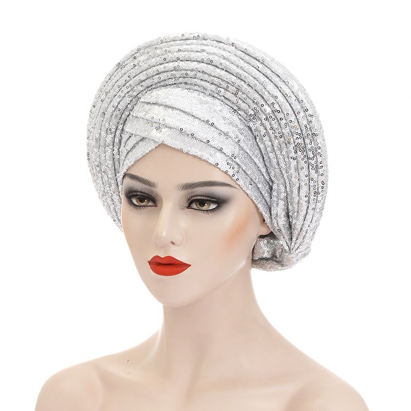 vendita calda paillettes pesanti laminate cappello da donna con croce sulla fronte cappello africano cappello musulmano_voghion.com