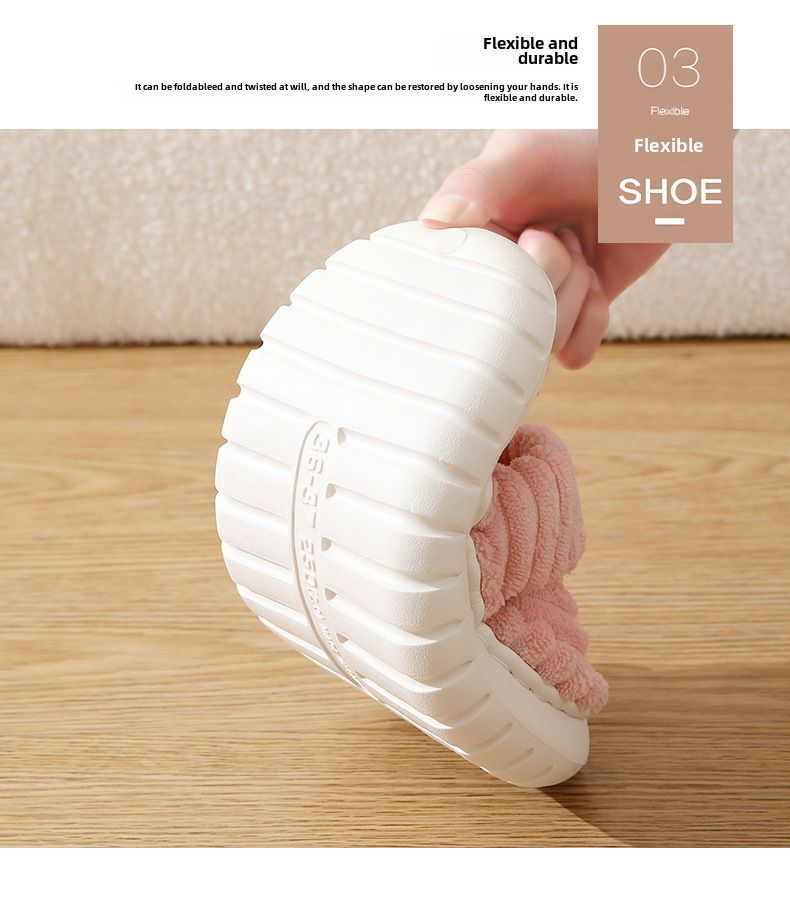 Spring and autumn corduroy home cotton slippers women's wholesale indoor men's and women's EVA thick bottom non-slip floor home warmth_voghion.com