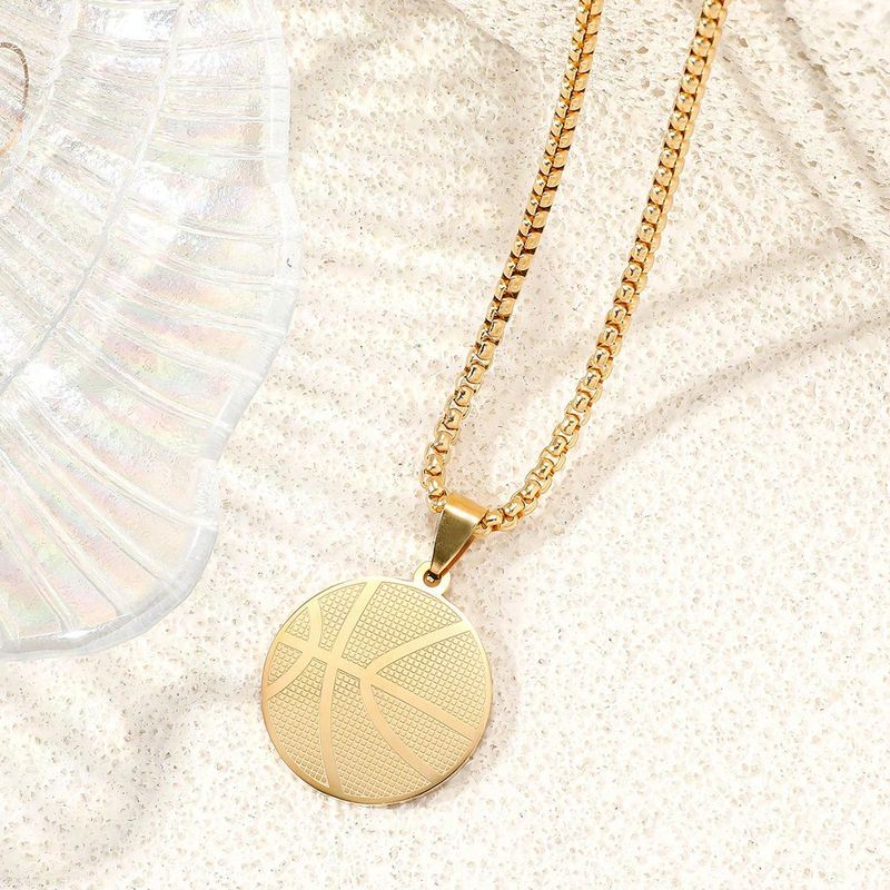Trend Stainless Steel Basketball Pendant Charm Men's Necklace Fashion Christmas Valentine's Day Gift Protector Jewelry Accessori_voghion.com
