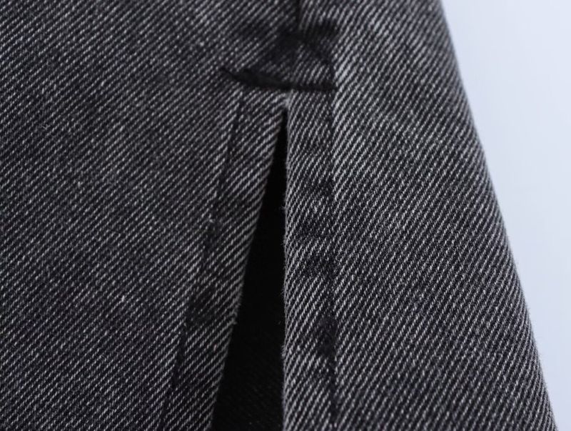 Women's Clothing Street Fashion Straight Pants Suit Tops Denim Casual Wear_voghion.com