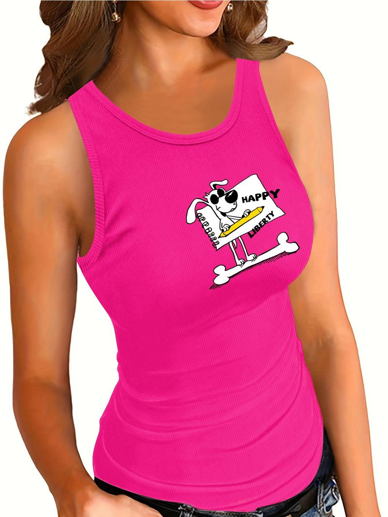 Stretchy Ribbed Women's Tank Top in Solid Colors for Yoga or Casual Wear_voghion.com