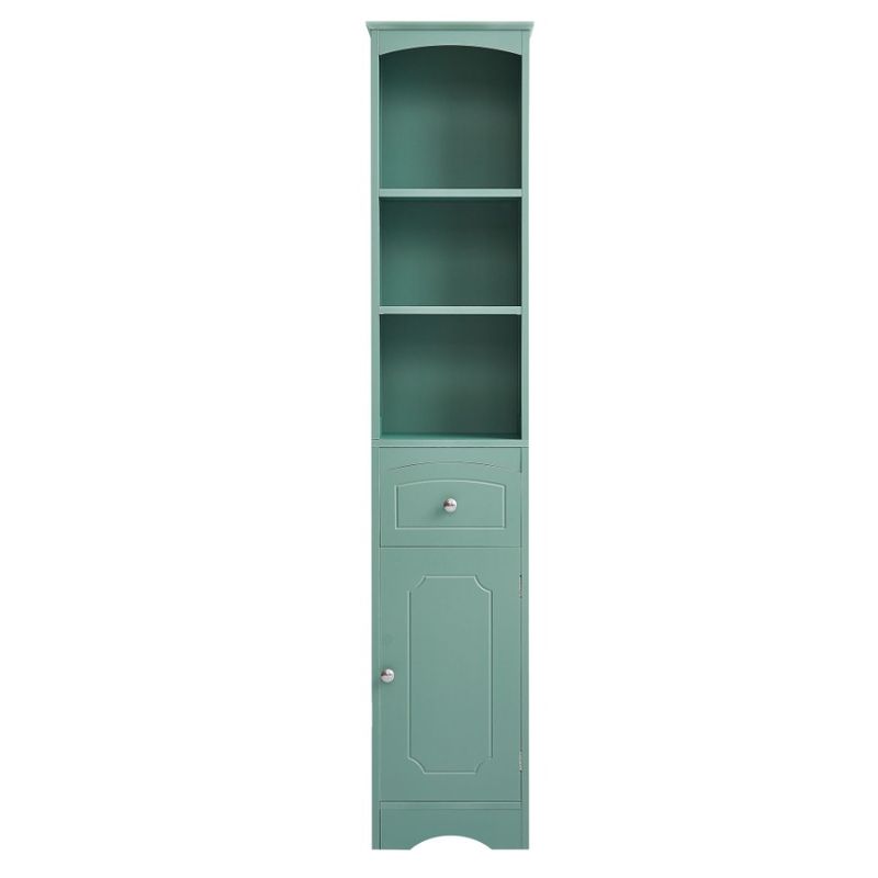 Mobiletto da bagno in MDF con cassettiera regolabile verde, alto, indipendente_voghion.com