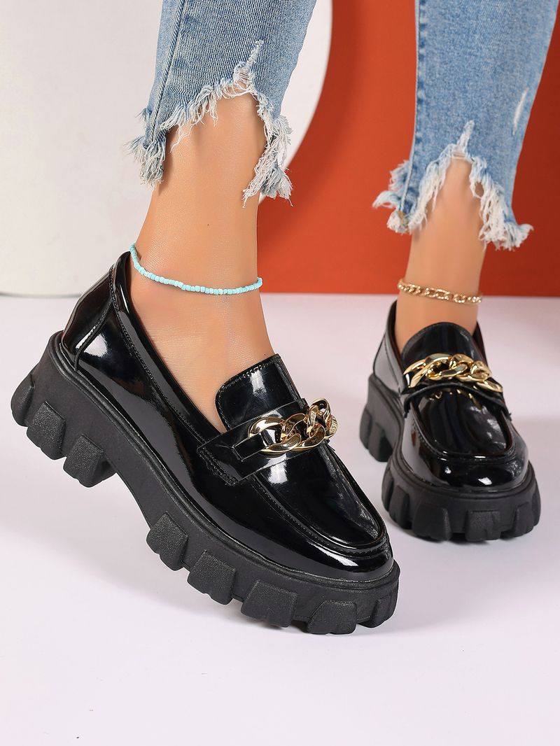2025 New Winter Metal Spänne One Foot Loafers, sula, tjock klack, brittisk stil mångsidiga små läderskor för kvinnor_voghion.com