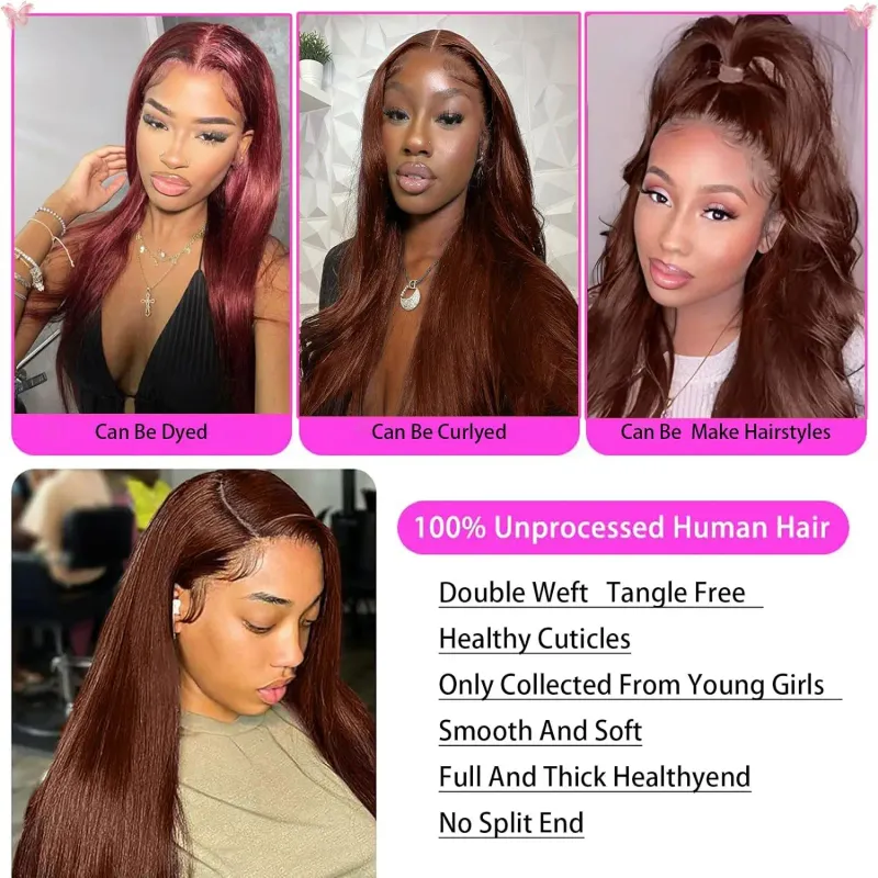 Bundle di capelli umani color cioccolato, colore 4, bundle di capelli lisci vergini brasiliani_voghion.com
