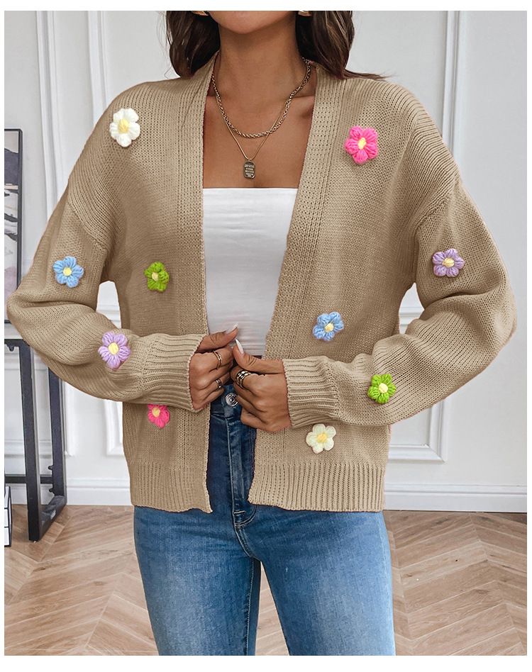 Women's Striped Knitted Cardigan Jacket Fashion Loose Long Halloween Sweater Cardigan_voghion.com