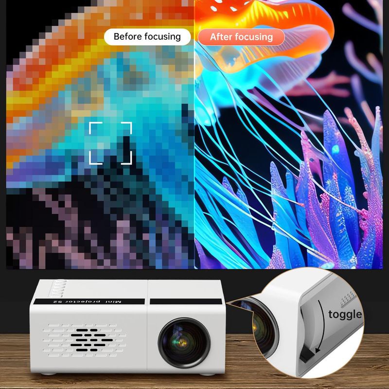 Mini Portable Home Outdoor Mini Projector HD 1080P Mobile Same Screen Projector_voghion.com