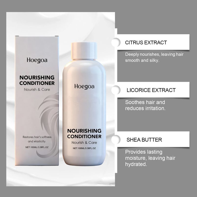 HOEGOA Conditioner Daily Care For Dry And Frizzy Moisturizing Smooth Shiny Fragrant Hair_voghion.com