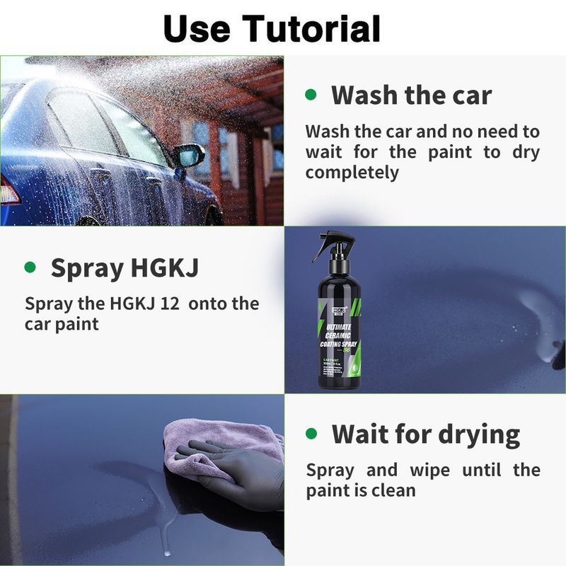 HGKJ-AUTO-S6 Ceramic Spray Hydrophobic High Gloss Nano Durable Car Paint Coating Agent_voghion.com