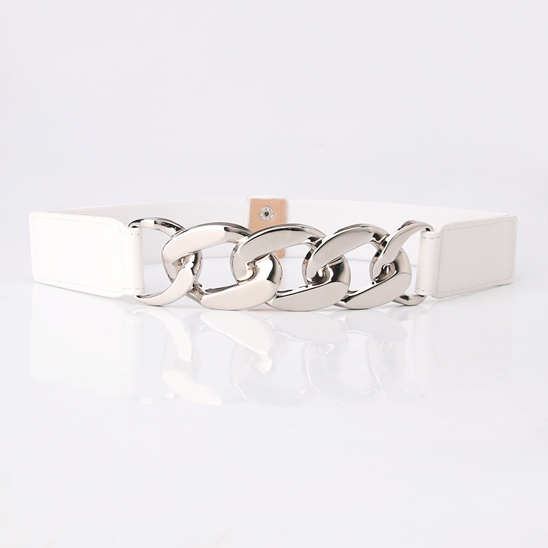 Internet celebrity same style ladies student dress decorative belt exaggerated chain elastic elastic girdle women's belt_voghion.com